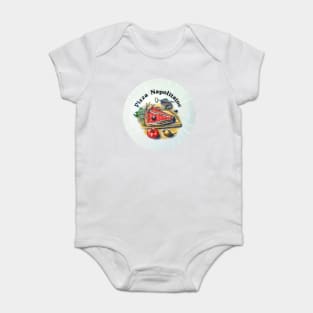 Pizza Napolitaine,  a dinner plate of delicious foods Baby Bodysuit